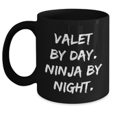 Valet Gifts from Friends - Ninja by Night Black Coffee Mug for Graduation Unique Gifts - Main